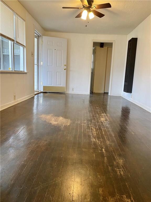 Living area with wood floors