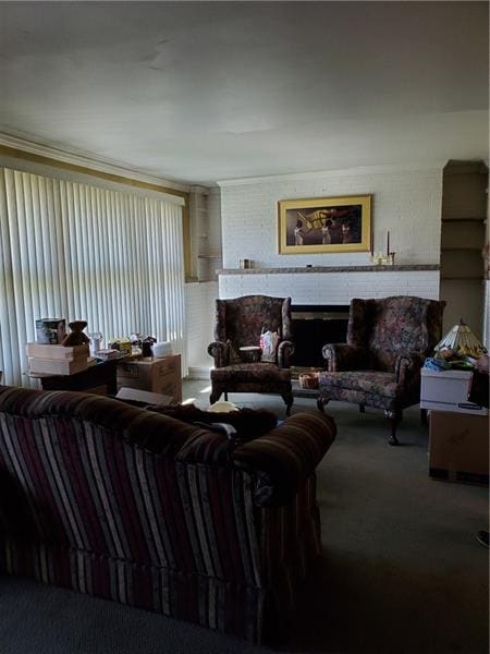 Formal Living Room with gas burning fireplace.