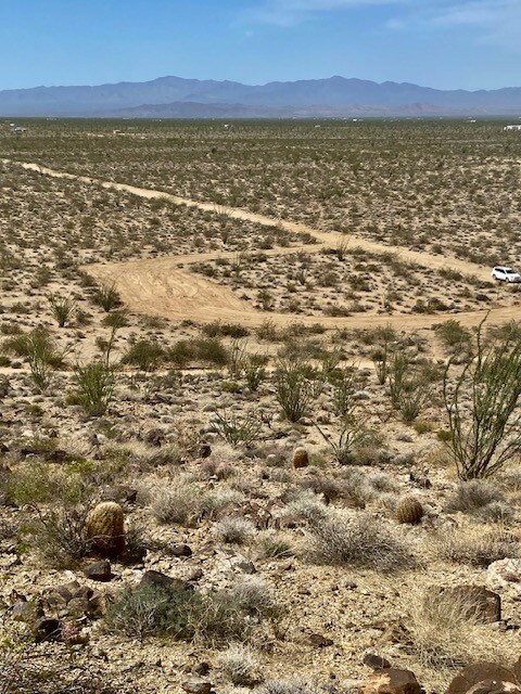 Looking down at the pad/drive area