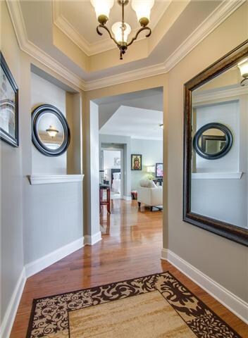 Hardwood floors and double trey ceiling