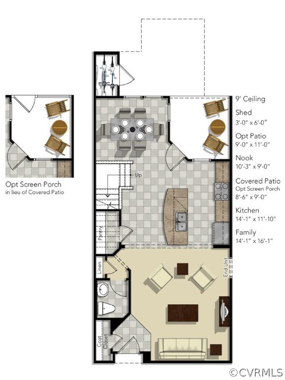 FIRST FLOOR - This home includes the rear patio.