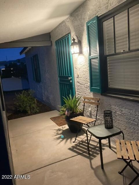 Evening view of Front Patio