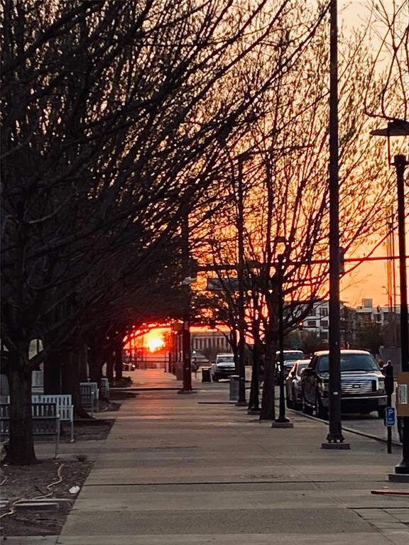 Sunrise from the sidewalk in front of your home.