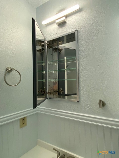 Newly installed fog free mirror with light