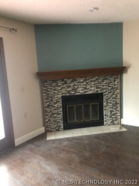 Wood burning fireplace
