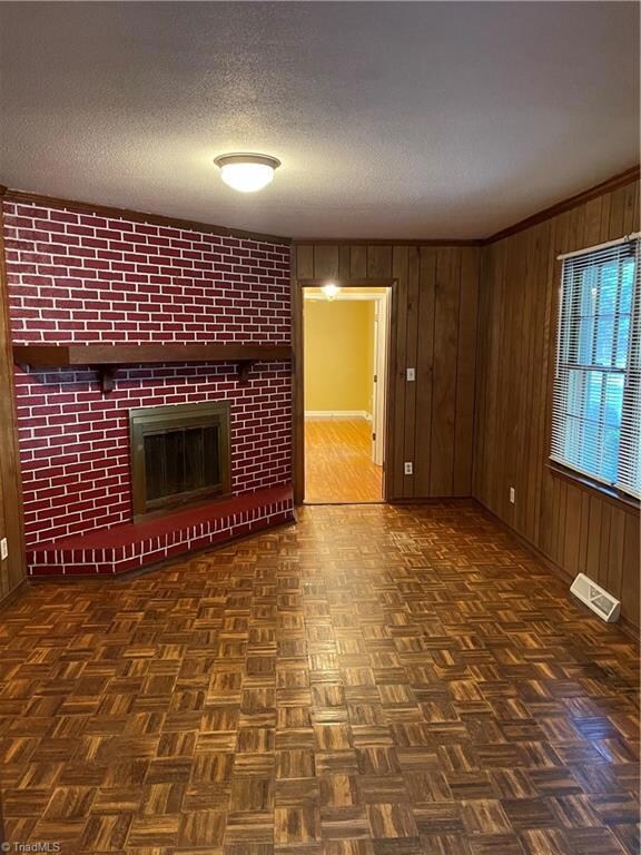 Den with fireplace