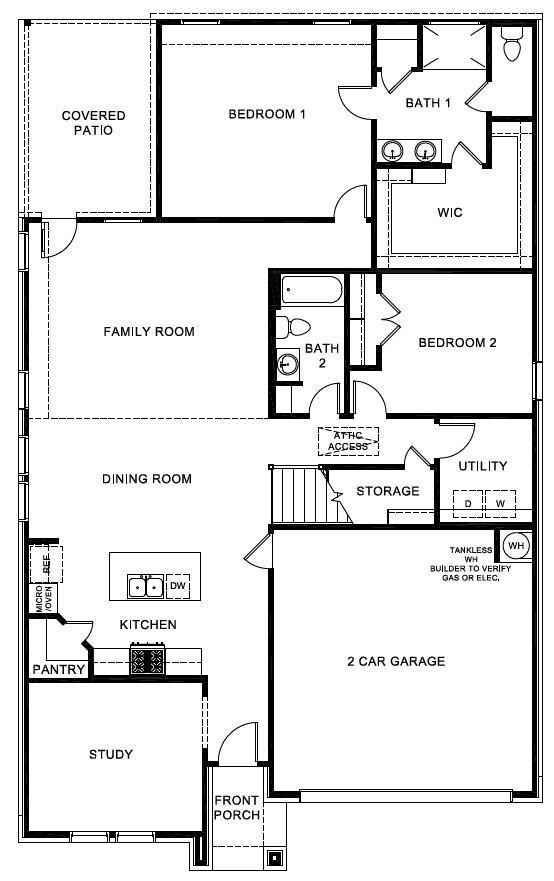 D.R. Horton's Quail floorplan, 1st floor