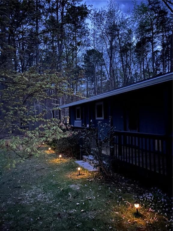 Front porch at night
