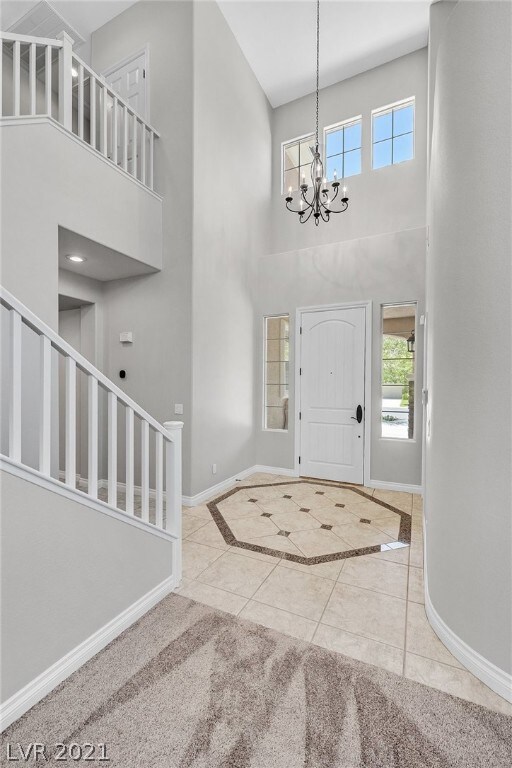 Two story entry.