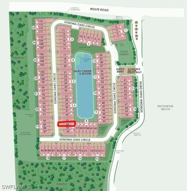 Lot 34 with Landscaped view