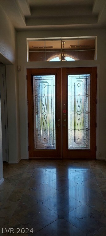 Double leaded glass entry doors