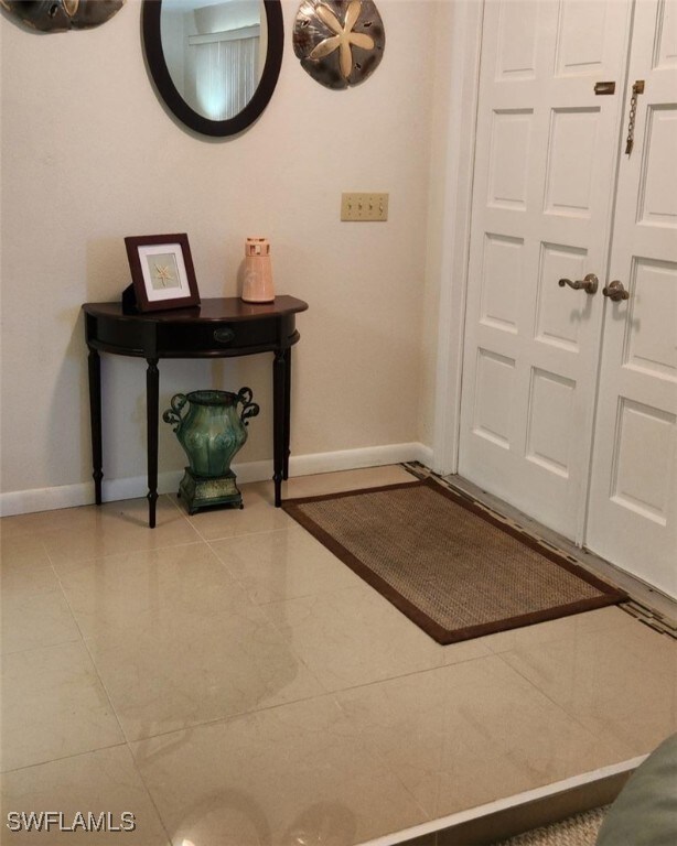 View of tiled entrance foyer