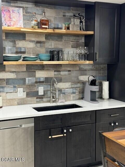New sill granite sink and backsplash