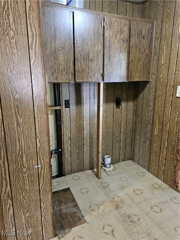 Interior details featuring wooden walls