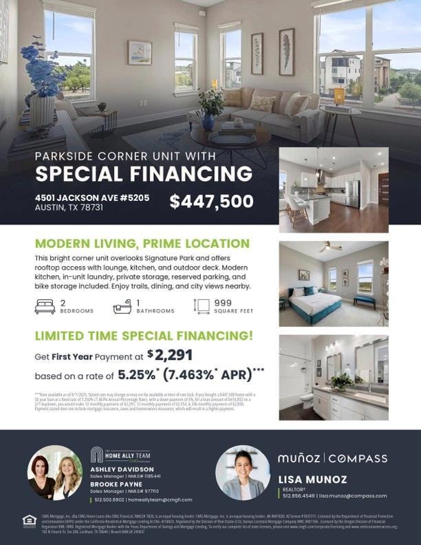 Secure this property with a first year monthly payment of $2291! Lender offering to pay for interest rate buy-down so you can secure this home at 5.25% for your first year!