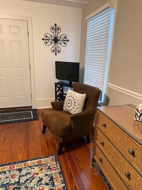 TV and sitting area in combined space