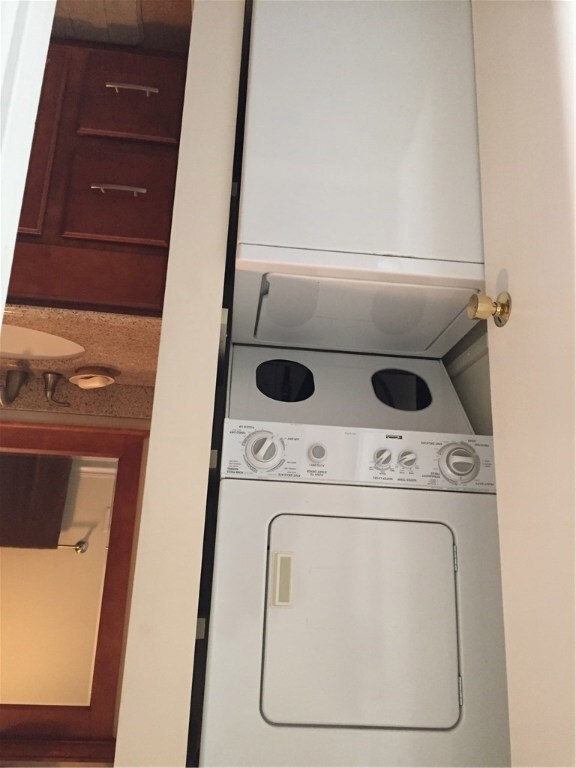 In unit stacking washer/dryer. Private and conveni