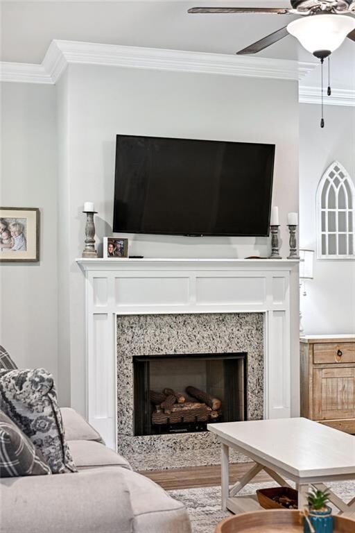 Gas fireplace complete w/ gas logs & granite surro