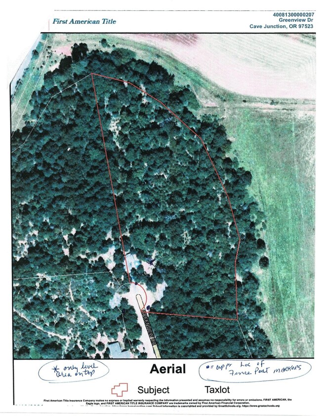 aerial of prop. on right side end of rd