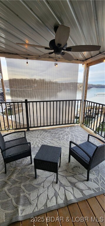 Sunshade, Ceiling Tray, and Fan to Keep Deck Cool