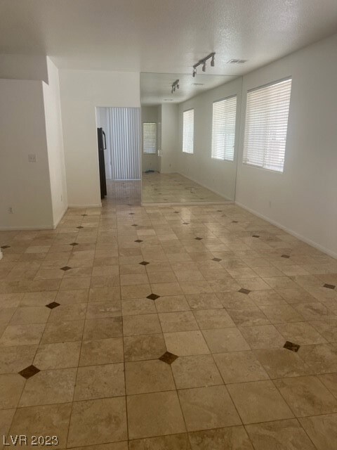 View from front door of living room & dining area