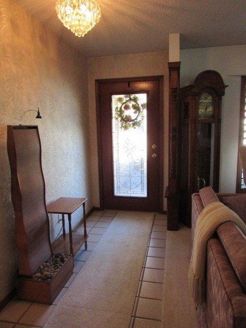 A beautiful entry with ceramic tile flooring!