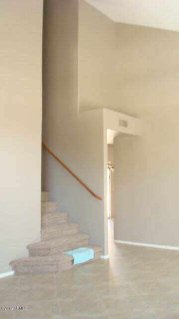 Stairs are off to the side.