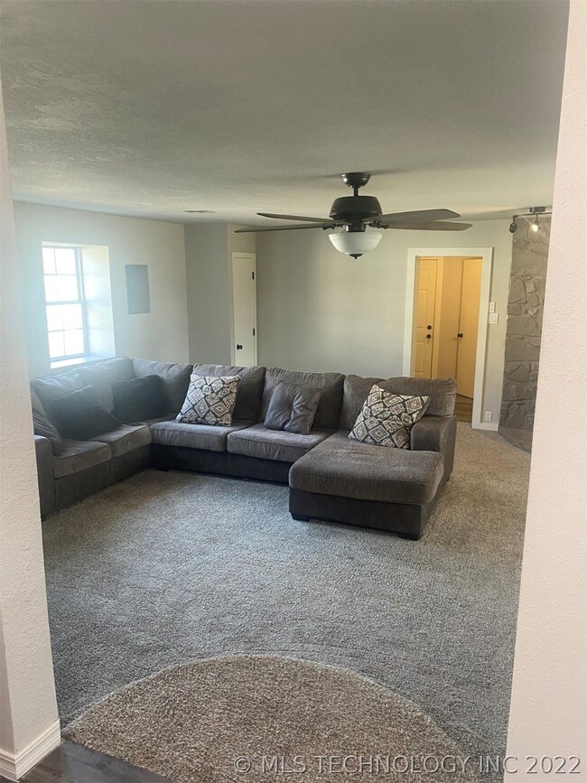 Family room is at back of home wtih side entry