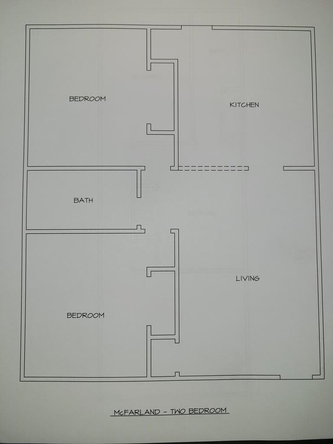 approximate 2 bedroom floorplan