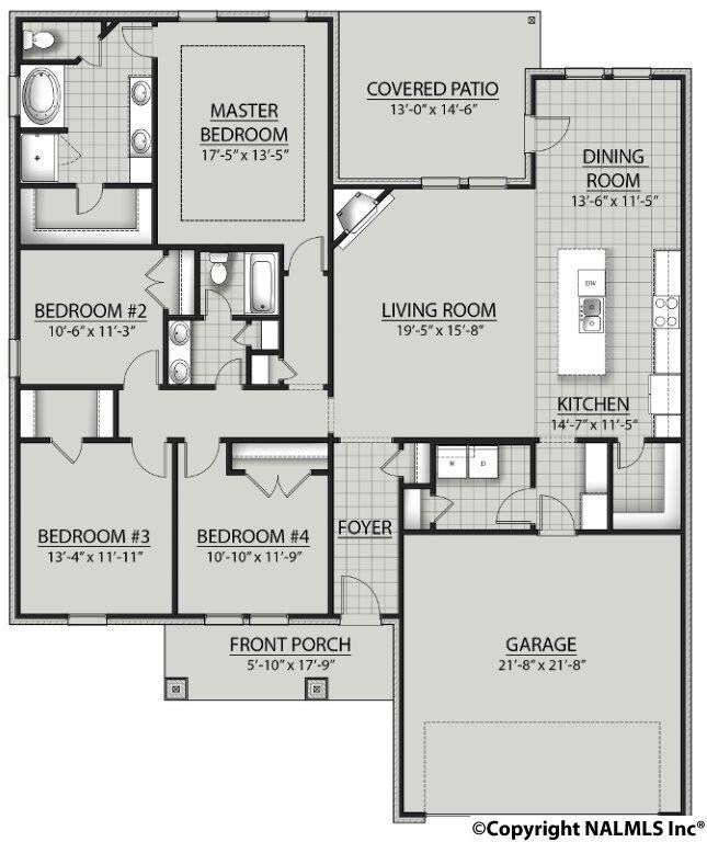 Artist concept of interior.  4 bdrms, 2 baths. corner wood burning fireplace, ceramic tile, large island in kitchen, drop zone & boot bench, laundry room cabs, large rear covered patio, master gray, walk-in closets have built-in shelving, large pantry