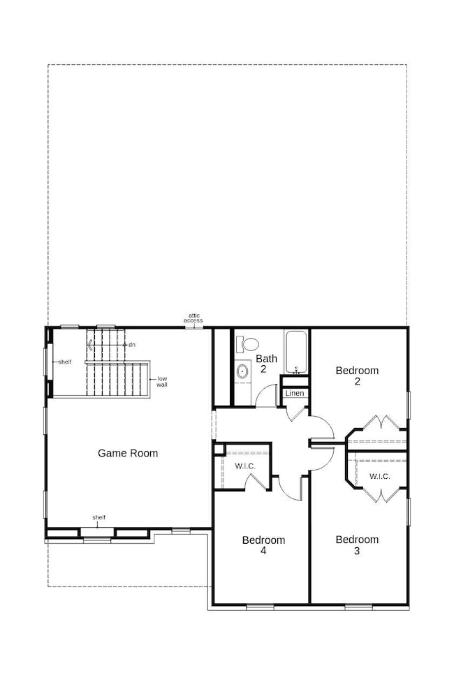 This floor plan features 4 bedrooms, 2 full baths,