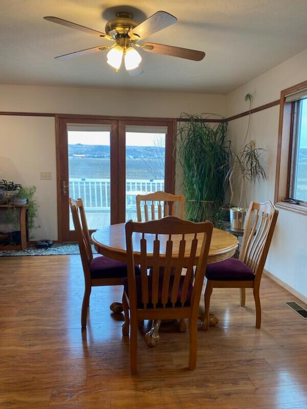 Dining Room with patio doors to back dec