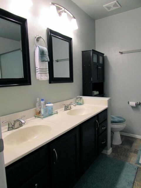 Framed Mirrors and double vanity