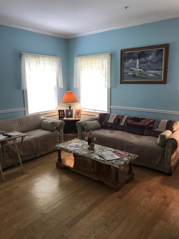 This is one view of the large living...