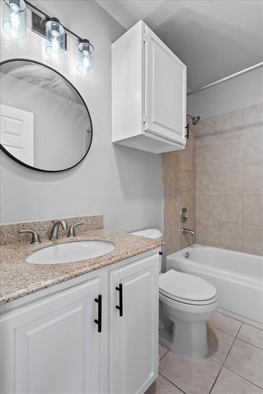 Full bathroom with shower / tub combination, vani