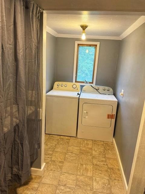 Laundry on main floor with a closet for storage too.