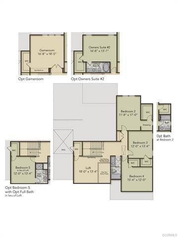 Second floor layout - home has the opt Owner's Sui