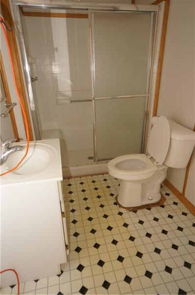 one of two full baths on main floor