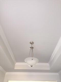 close up of entryway crown molding