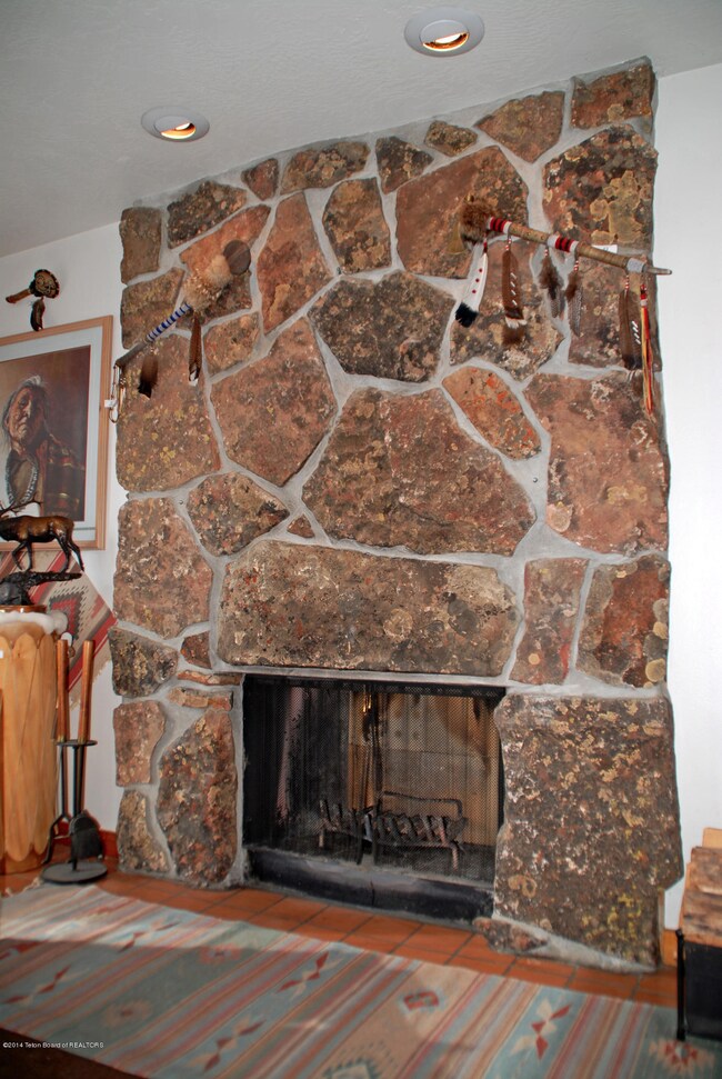Wood burning fireplace