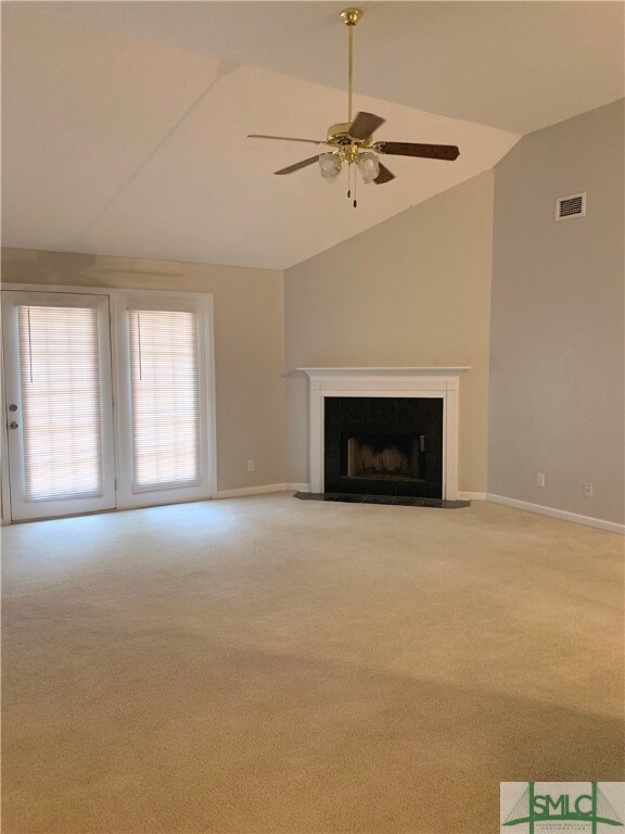 Great room with fireplace