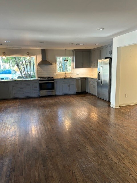 Living area looking into Kitchen Open