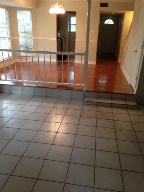 Dining area has new laminate flooring - View from
