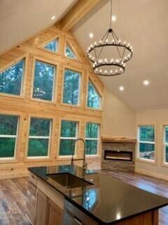 C - kitchen - fireplace