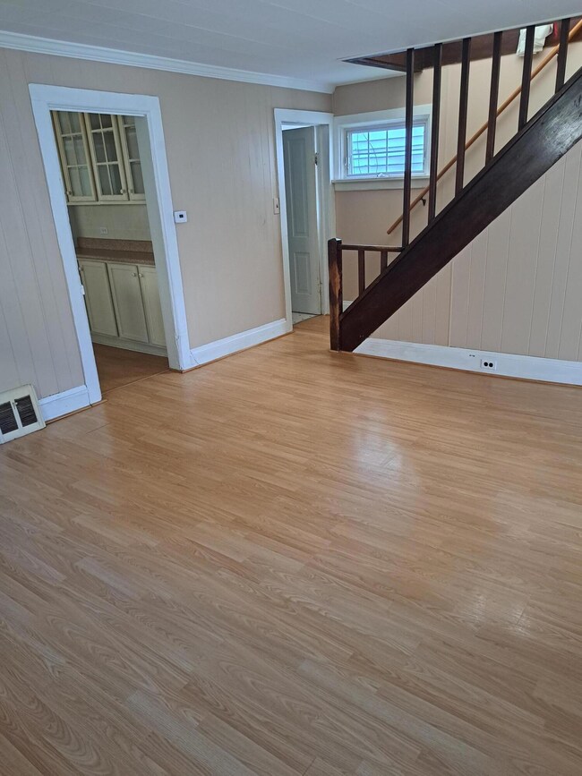 living room with stair