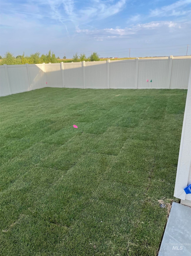 View of fenced backyard