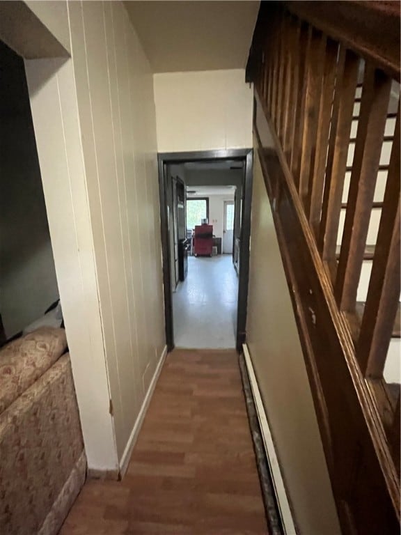 Entry hallway goes into the living room or back to