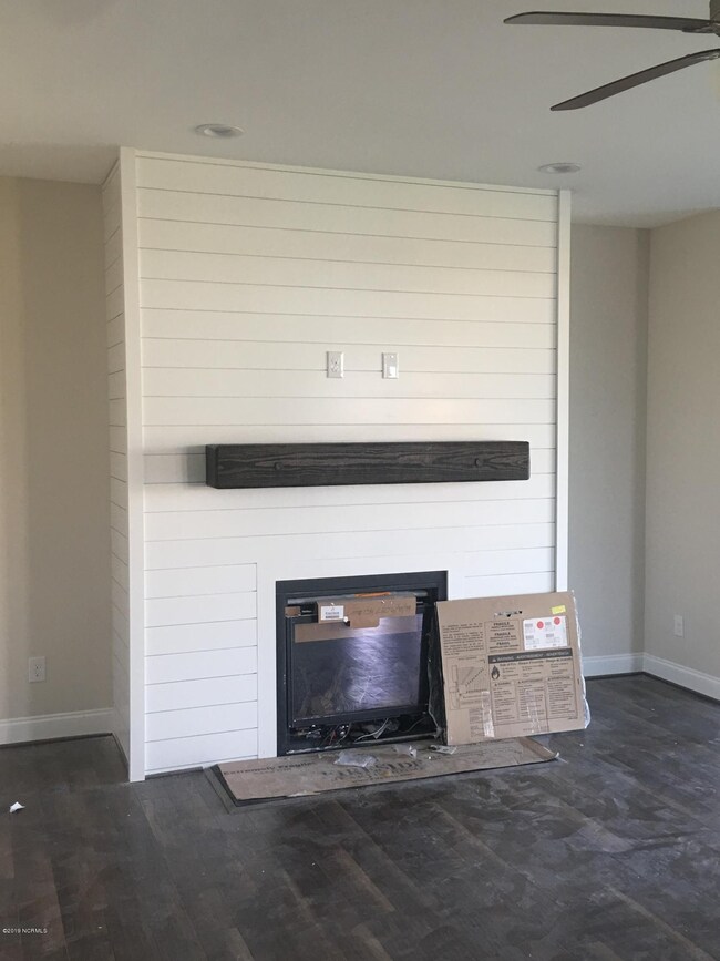 Holden 134 Mantle and Ship Lap Fireplace