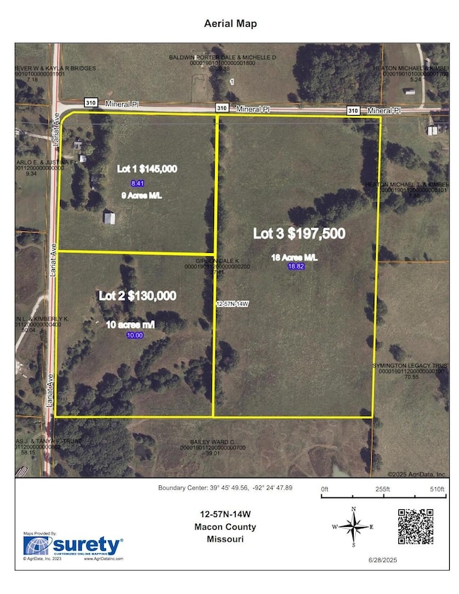 Macon plat with acres and prices