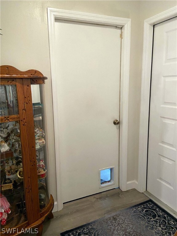 garage with doggie door